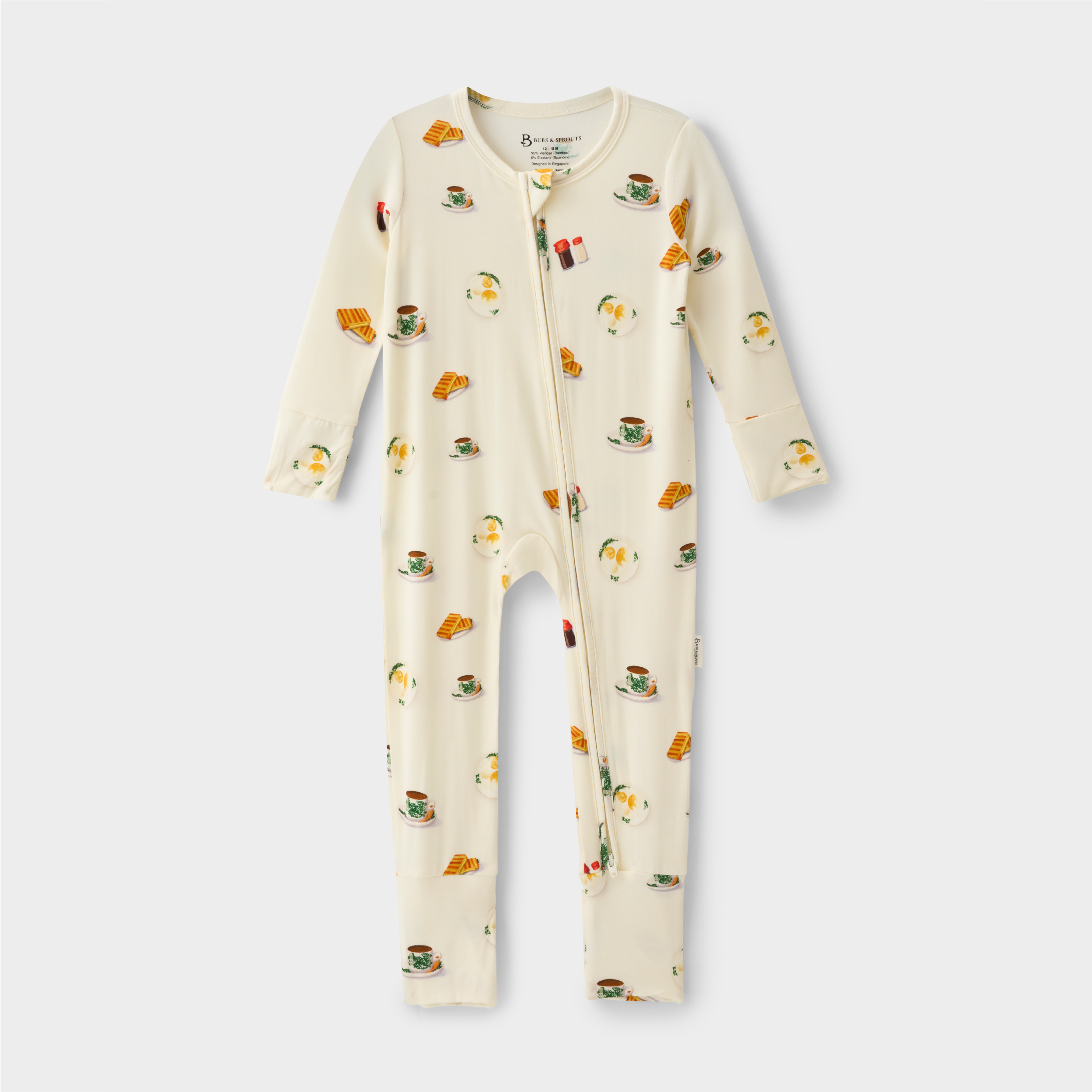 Organic Bamboo Sleepsuit -  Breakfast