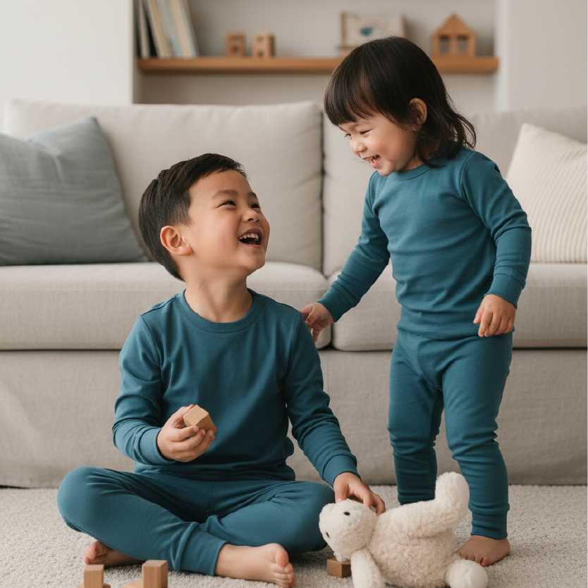 Organic Bamboo Baby Two Piece - Ocean Pine