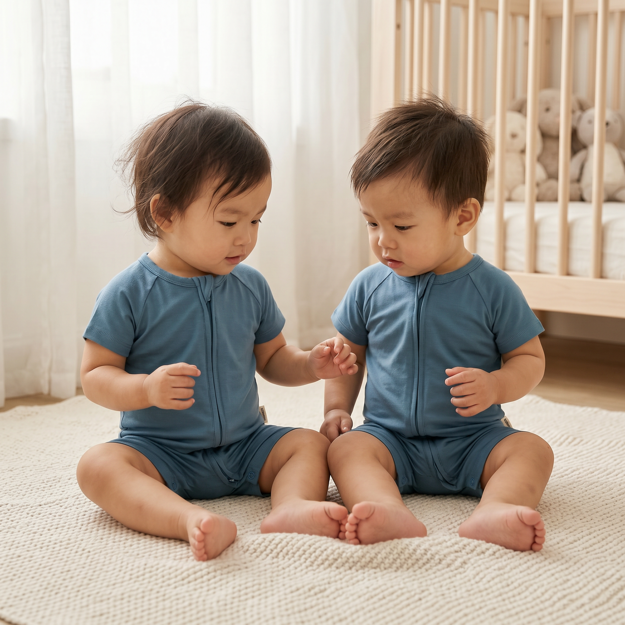 Organic Bamboo Baby Bodysuit - Ocean Pine